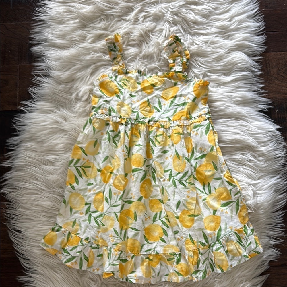 Lemon Print Kids Dress